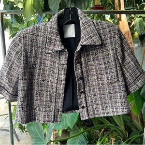 Sandro tweed cropped blazer